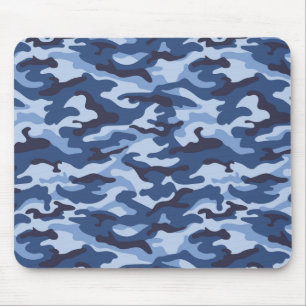 Donkerblauw camouflagepatroon muismat