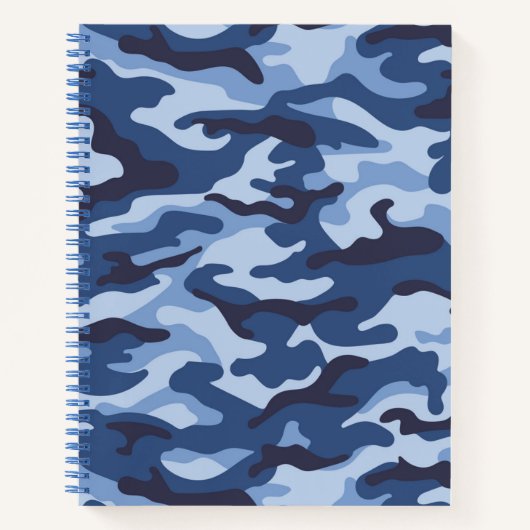 Donkerblauw camouflagepatroon notitieboek (Voorkant)