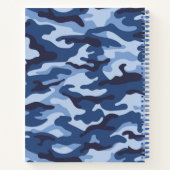 Donkerblauw camouflagepatroon notitieboek (Achterkant)