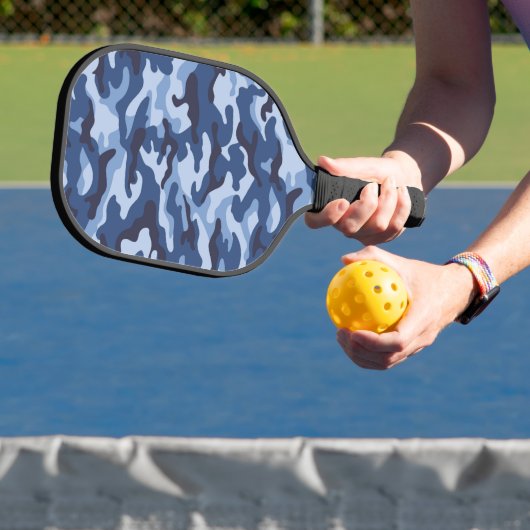 Donkerblauw camouflagepatroon pickleball paddle (Insitu)