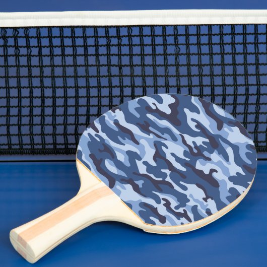Donkerblauw camouflagepatroon tafeltennisbatje (Insitu)