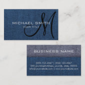 Donkerblauw canvas Kijk naar Monogram Visitekaartje (Voorkant / Achterkant)