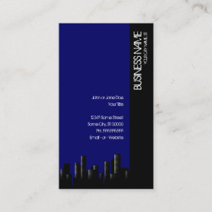 donkerblauw cityscape visitekaartje