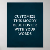 Donkerblauw Custom Wedding Poster Moody Formal (Voorkant)