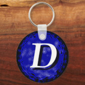 Donkerblauw D Sleutelhanger (Voorkant)