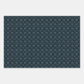 Donkerblauw Damask Inpakpapier Vel (Voorkant 3)