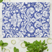 Donkerblauw demaspatroon theedoek (Gevouwen)