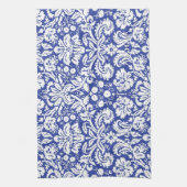 Donkerblauw demaspatroon theedoek (Verticaal)