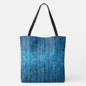 Donkerblauw diep glanzend faux glitter sprankeling tote bag (Achterkant)