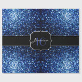 Donkerblauw diep glanzend glitter sparkle Sweet 16 Cadeaupapier (Vlak)