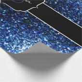 Donkerblauw diep glanzend glitter sparkle Sweet 16 Cadeaupapier (Hoek)