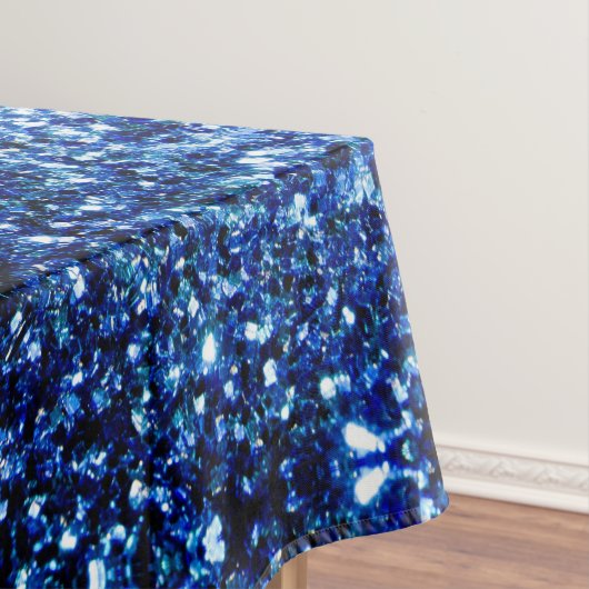 Donkerblauw diep glanzend nepschitter glittertjes tafelkleed (Voorbeeld)