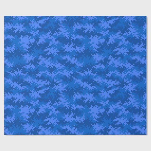 Donkerblauw digitaal camouflage-omslagpapier cadeaupapier (Vlak)