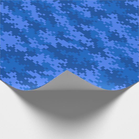 Donkerblauw digitaal camouflage-omslagpapier cadeaupapier (Hoek)