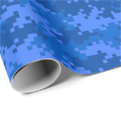 Donkerblauw digitaal camouflage-omslagpapier cadeaupapier (Rol Hoek)