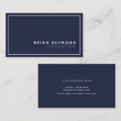 donkerblauw eenvoudig modern minimalistisch profes visitekaartje (Voorkant / Achterkant)