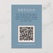 Donkerblauw Eenvoudige bruiloft Informatiekaartje (Voorkant)