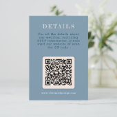 Donkerblauw Eenvoudige bruiloft Informatiekaartje (Staand voorkant)