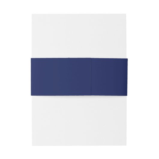 Donkerblauw Elegant Bruiloft Belly Band Uitnodigingen Wikkel (Achterkant Voorbeeld)
