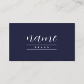 Donkerblauw Elegante Visitekaartje Sjabloon QR (Voorkant)