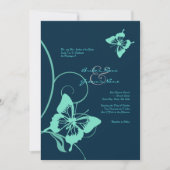 Donkerblauw en Blauwgroen weduwenuitnodiging Kaart (Voorkant)