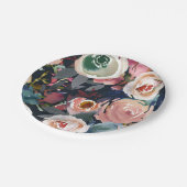 Donkerblauw en bleekroze Waterverf Papieren Bordje (Gekanteld)