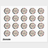 Donkerblauw en bleekroze Waterverf Ronde Sticker (Vel)