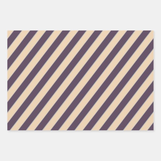 Donkerblauw en blos lijn strepen patroon inpakpapier vel (Voorkant 2)