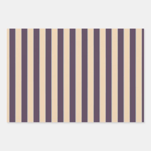 Donkerblauw en blos lijn strepen patroon inpakpapier vel (Voorkant)