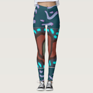 Donkerblauw en bruin design moody broody leggings