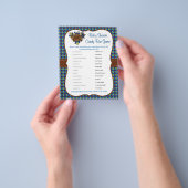 Donkerblauw en bruin ellephant Baby Boy Shower Gam Flyer (Hand)