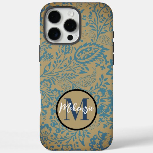 donkerblauw en bruin wildflower bloei Case-Mate iPhone case (Achterkant)