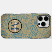 donkerblauw en bruin wildflower bloei Case-Mate iPhone case (Achterkant (horizontaal))