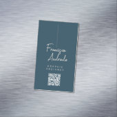 Donkerblauw en crème Minimalistisch Modern Design Magnetisch Visitekaartje (Voorbeeld)