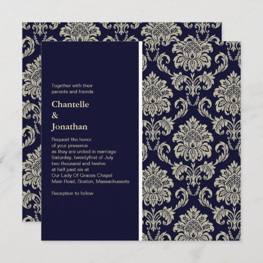 Donkerblauw en de Uitnodiging van het huwelijk van (Voorkant / Achterkant)