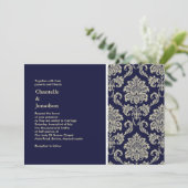 Donkerblauw en de Uitnodiging van het huwelijk van (Staand voorkant)