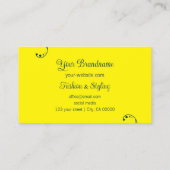 Donkerblauw en geel  met portretfoto visitekaartje (Achterkant)