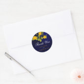 Donkerblauw en geel rood ronde sticker (Envelop)