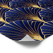 Donkerblauw en goud art deco poster (Hoek)