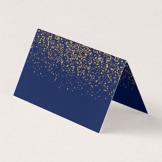 Donkerblauw en Goud Confetti | Blanco Visitekaartje (Voorkant)