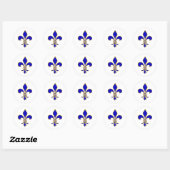 Donkerblauw en goud Fleur de lis Sticker (Vel)
