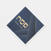Donkerblauw en Goud Hebreeuws Pascha Seder Servet (Hoek)