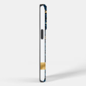 Donkerblauw en Goud Luipaard Glamoureus Case-Mate iPhone Case (Achterkant / Rechts)