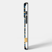 Donkerblauw en Goud Luipaard Glamoureus Case-Mate iPhone Case (Achterkant / Links)