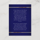 Donkerblauw en goud Orthodoxe begrafenisgebed Kaar Plaatskaartje (Achterkant)