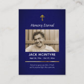 Donkerblauw en goud Orthodoxe begrafenisgebed Kaar Plaatskaartje (Voorkant)