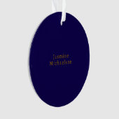 Donkerblauw en goud Schattige Minimalistische Eige Ornament (voorkant)