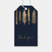 Donkerblauw en goudbos bos bos bomen Rustic Favor Cadeaulabel (Achterkant)