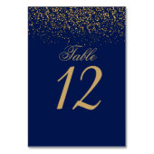 Donkerblauw en Gouden Confetti Kaart (Achterkant)