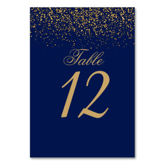 Donkerblauw en Gouden Confetti Kaart